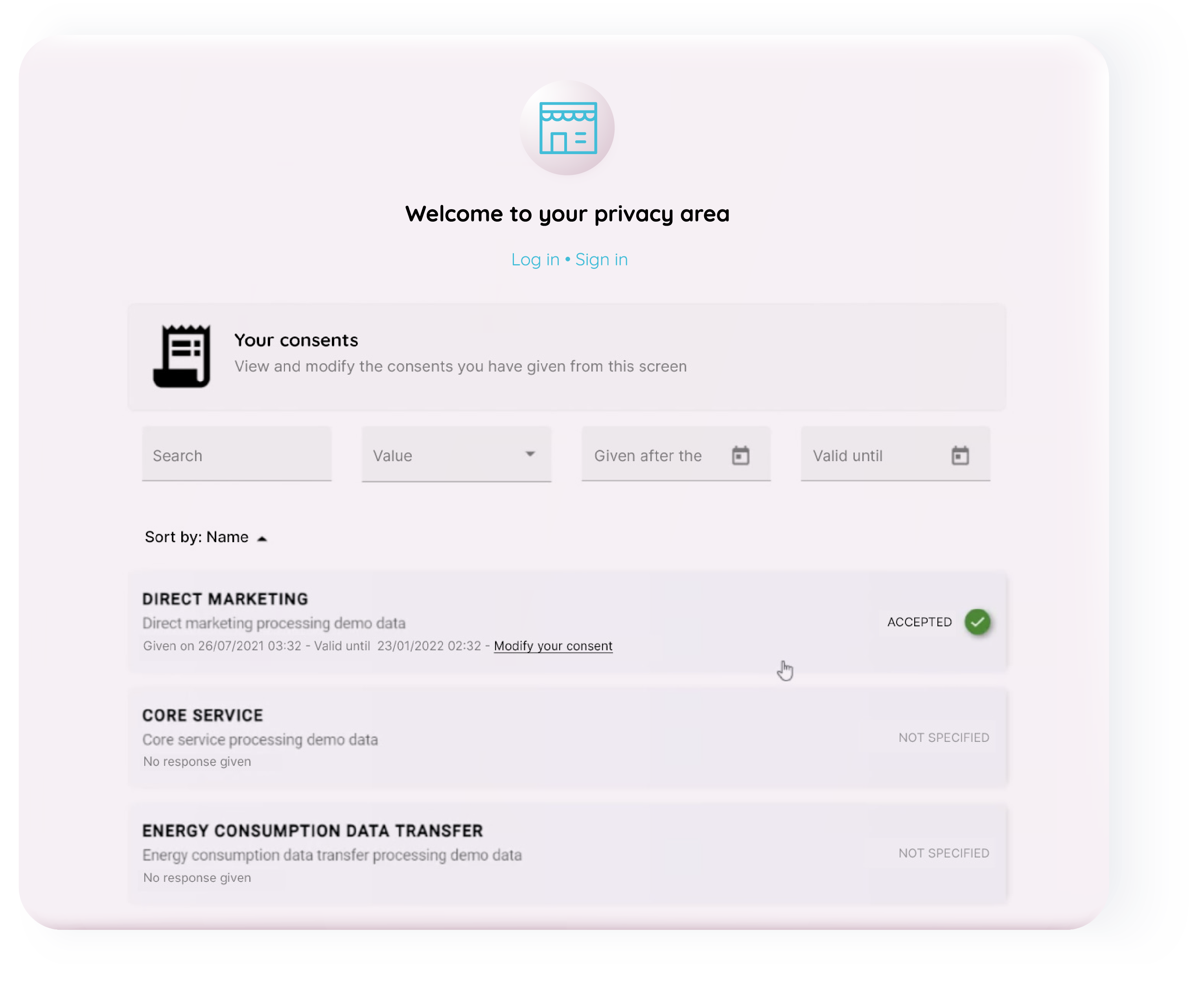 Right data user view