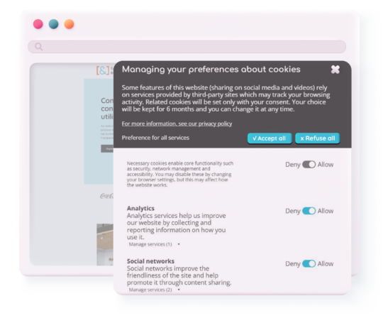 Cookies preferences management